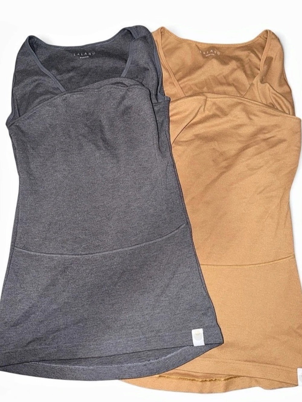 2 Lalabu Soothe Shirt Nursing Tank Gray & Orange Medium